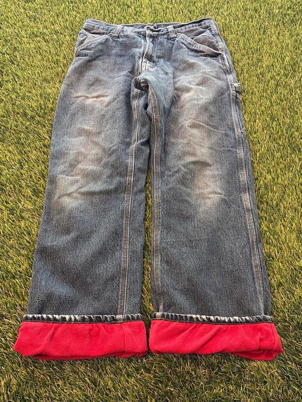 Faded Glory Fleece Lined Carpenter Jeans Size 32x34